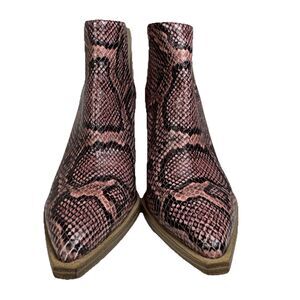 VINCE CAMUTO Gigietta Ankle Bootie Pink Black Snakeskin Print 6.5 M New